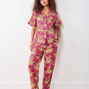 Printfresh Short Sleeve Top & Long Pants Pajama Set in Bagheera